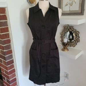 Michael Kors Black Sleeveless Button-Down Dress Size 10
